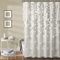 Lush Decor Riley Rideau de Douche en Tissu texturé avec nœud Papillon en Tissu texturé Vintage Chic de Style Ferme, décoration de Salle de Bain, Blanc, 183 x 183 cm
