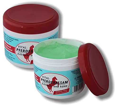 2X je 500ml Pferdesalbe kühlend mit Eukalyptusöl, Pferdebalsam, Massagegel, Salbe, Kühlsalbe, Sportgel zum kühlen mit Menthol