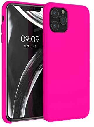 kwmobile Hülle kompatibel mit Apple iPhone 11 Pro Hülle - Silikon Handy Case - Handyhülle weiche Oberfläche - kabelloses Laden - Neon Pink