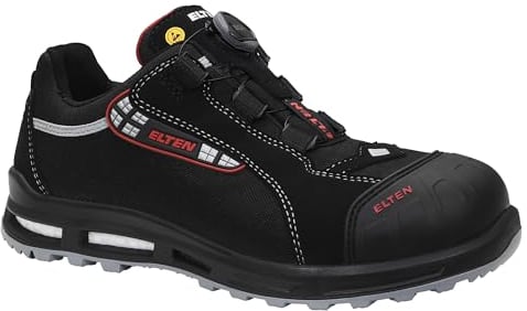 ELTEN Sicherheitsschuhe SENEX XXT Pro BOA ESD S3, Herren, Textil, Kunststoffkappe (leichter als Stahlkappe), leicht, sportlich, Schwarz/Rot, Größe: 47