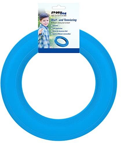 Sport-Tec Wurf- und Tennisring Tennisringe Wurfring Wurfringe Kunststoff luftgefüllt mit Ventil 18 cm (Blau)