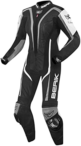 Berik Zora Damen 1-Teiler Motorrad Lederkombi, schwarz/weiß, 40