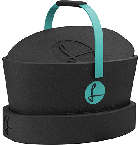 Lieblingskorb Complete deep Black (türkis) Einkaufskorb und Thermobox in einem, inklusive Deckel und Ring, isoliert, abwaschbar, Picknickkorb zum kühlen von Lebensmittel, Einkaufstasche