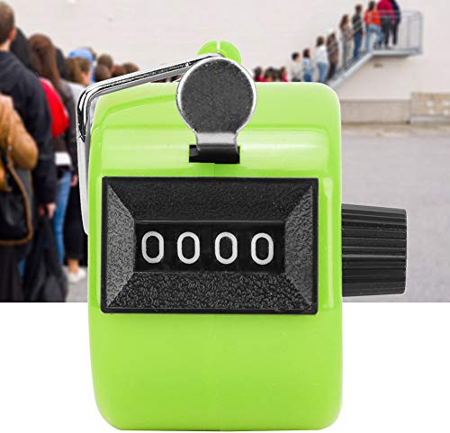 Rankomu Handzähler Zähler, 4-Stellige Zähler mechanischer Palm-Click-Zähler für Sport, Coaching, Stricken, Golf und Reihenzähler (Grün)