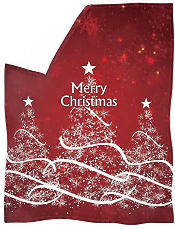 POLERO Weihnachtsdecke für Bett Xmas Sofadecken Flauschige Warme Bettwäsche Überwürfe Leichte Fleecedecken Größe XS