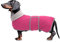 Cappotti bassotti in pile per cani salsiccia in inverno vestiti bassotti in miniatura con chiusura a gancio e anello e finiture riflettenti di sicurezza ad alta visibilità - Rosa - XS