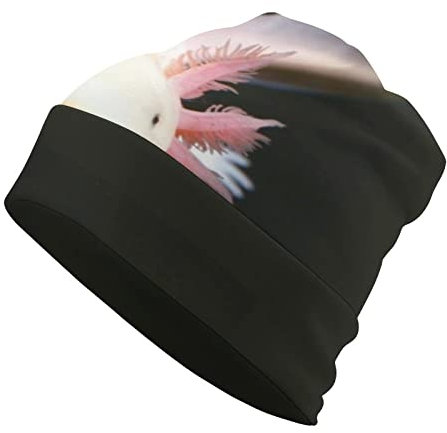 747 Herren Damen Chemo Hut Süßer Newt Axolotl Slouchy Turban Leicht Strickmütze Klassische Slouchy Beanie Mütze Für Skifahren Winter