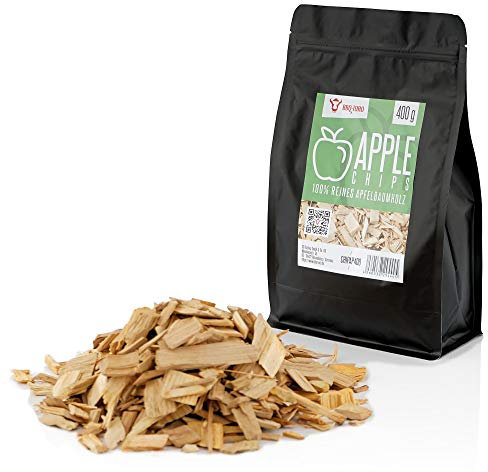 BBQ-Toro Apple Smoker Chips Apfel Räucherchips | 400 gr | rauchintensive Smokerchips aus Apfelholz | Grillchips für Gasgrill, Smoker, BBQ | Grillzubehör | Eichenfass, Holzchips | Grob, Räuchern