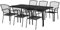 vidaXL Garten Essgruppe 7-TLG., Gartenmöbel Set Tisch 6 Stühle Stapelbar, Sitzgruppe für Garten Terrasse, Gartengarnitur Gartenset, Anthrazit Stahl
