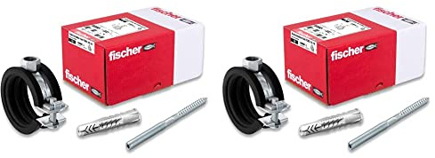Fischer Rohrschellen-Set FGRS 20-24 gvz & FGRS 15-19 gvz: Schwarz, je 30 Teile mit 10 Stk., Art.-Nr. 547057 & 547056