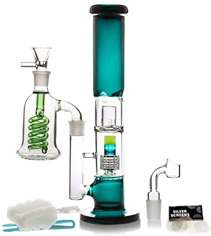 Gravity Glass Bong Smoking Water Pipes with Water Bong Ash Catcher 18.8mm and Bong bolw 18mm Tornado percolate Bongs 33cm 10.3inch weight 900g
