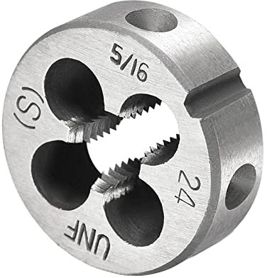 CoCud Rond Filetage Matrices, 5/16-24 UNF Filetage, 9Sicr Alliage Outil Acier Vis Fraisage Outils - (Applications: pour Machine Fil Réparation), 1-Pièce