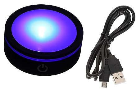 Housoutil Led Lampenfassung Bunter Kristallkugelständer Runder Usb Lichtsockel Mit Touch Sensor Vielseitig Für Glas Und Acrylkunst 8cm Ohne Batterie