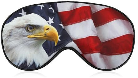 Eagle Augenmaske mit amerikanischer USA-Flagge, Schlafmaske für Männer, Frauen, Teenager, Kinder, Komfort für Reisen, Yoga, Nickerchen