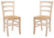 Chaises de cuisine en bois massif avec assise en paille style rustique VENISE Set de 2 (Naturel)