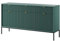 BETTSO - Nova KSZ-154 - Kommode - Schminktisch - Komodenschrank - 83 cm hoch, 154 breit - 3 Schubladen, Geriffelt - für Wohnzimmer - Modern, Glamour - Grün - mit goldenen Griffen