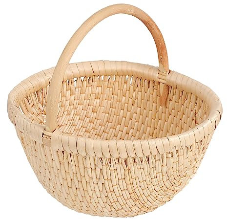 PRETYZOOM 1Stk tragbarer Blumenkorb handgefertigter Korb aus Rattan gewobener Korb Picknickkorb schöner Aufbewahrungskorb handgeflochtener Korb Hochzeit Weide Anlage schmücken Braut