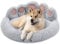 pfoten&nasen® Bärenpfote Hundebett [Hellgrau, XS - 55cm] Für Kleine Hunde, Waschbar, Donut, Rund, Flauschig, Dog Bed