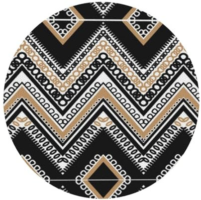 Schwarz-Weiß-Hellbrauner Zick-Zack-Druck, volle Breite, einseitig bedruckt, modisches Leder-Untersetzer-Set mit 4 Stück