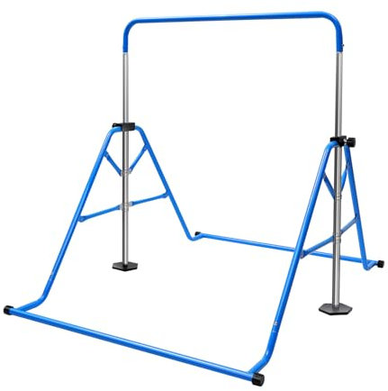 Turnreck Gymnastik Kinder Garten Reck Reckanlage Turnstangen Horizontale Training Bar Trainingsgeräte Outdoor Fitness Höhenverstellbar für Kinder im Alter von 3 bis 8 Jahren (Blau)