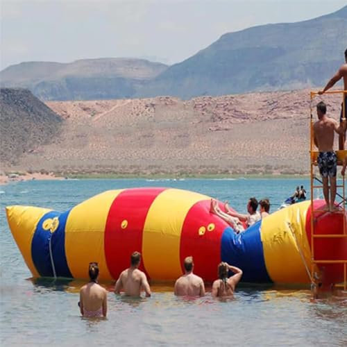 Gueploer Inflatable Water Catapult Drop Jumping Bag Pillow with Air Pump for Adults And Children Commercial Parks,6.6Ft/2M*20Ft/6M,Burst