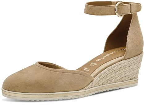 Tamaris Damen Keilpumps, Frauen Absatzschuhe,TOUCHit-Fußbett,stöckelschuhe,Businessschuhe,Keilabsatz,Wedge-Heel,klassisch,elegant,TAN,41 EU