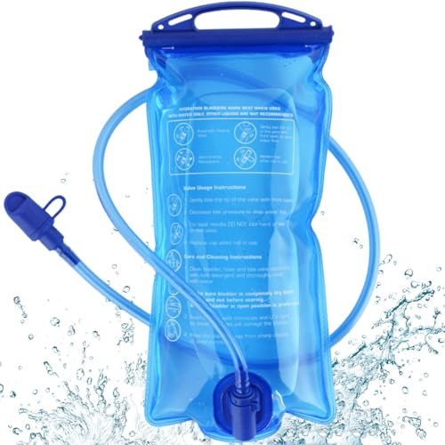 Bubuxy Hydration Bladder 1L 1.5L 2L 3L, Upgraded Leak-Proof Water Bladder 3litre 2litre, Water Reservoir for Outdoor Hiking Camping Running Cycling (Dark Blue 1.5litre)