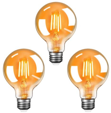 Amdenkyu Edison Vintage Glühbirne, Retro LED glühbirne e27 4W ersetzt 40W Warmweiß Dekorative Glühbirne E27 2700K Antike nicht dimmbar 3 Stück