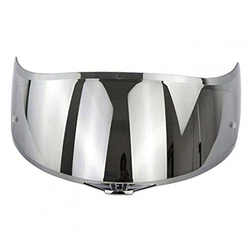 Helmet visor lenses, Motorcycle Helmet Lens Pin Lock High Flexibility PC Cool Antifog Motor Visor Compatible with Riding Compatible With K1 K3SV K5 Helmets Headwear(Electroplated Silver)
