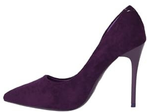 Scarpe Donna Eleganti Invernali in Camoscio Decollete a Punta con Tacco Spillo 10cm Tacchi Donna Antiscivolo Comode e Morbide (Viola, Sistema Taglie Calzature EU, Adulto, Numero, Media, 39)