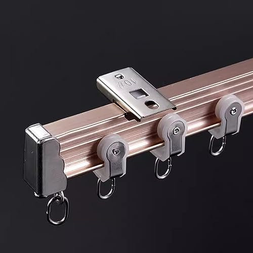 GLJTUO Rail De Rideau Incurvé pour Hôpital, Rail De Rideau Flexible pour Fenêtre/Bureau/Douche/Camping-Car/Camping-Car, Tringle De Séparation Robuste avec Crochets,Rose gold-28ft/8.6m