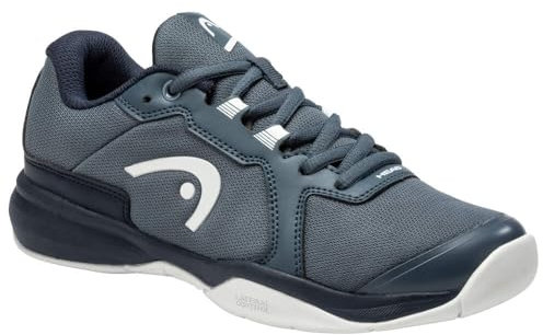 HEAD Kinder-Hallenschuhe Sprint 3.5 Carpet Junior DGBL, Gr. 38,5 Dunkelgrau mit glatter weißer Sohle