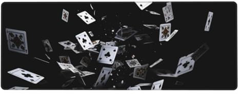 Flying Poker Große Gummi-Tastatur-Pad, rutschfeste und verschleißfeste Matte für Büro, Gaming, Lernen, Schreibtischmatte, Mauspad, 30 x 80 cm