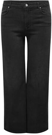 ONLY Carmakoma Damen Carsnow Hw Wide DNM Jeans PIM Wb, Washed Black, 42W / 32L EU