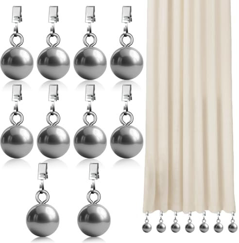 Hoemwarm 10 Pack Outdoor Curtain Weights, Stainless Steel Heavy Duty Curtain Weights Tablecloth Flag Weights Clips for Wind Pergola Patio Gazebo Cabana Outdoor Drapery