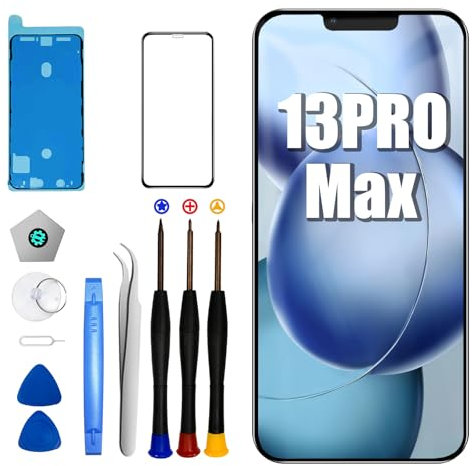 DTD Für iPhone 13 Pro Max Kit 6,7 Zoll LCD Display FHD Touch Digitizer mit Reparaturset, Displayschutzfolie, kompatibel mit dem Modell A2484, A2641, A2644, A2645, A2643