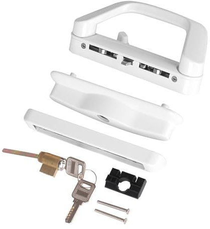 Glasschiebetürgriff-Set für Terrasse, Glastürgriff für Balkon, Glastür, Türschloss, Terrassentürschloss mit Schlüssel