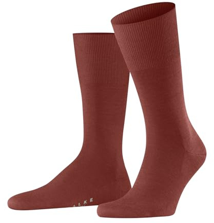 FALKE Herren Socken Airport M So Wolle Baumwolle einfarbig 1 Paar, Rot Brick 8408, 39-40