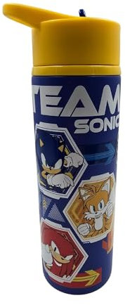 HOX Sonic The Hedgehog Drink Bottle 750ml | Reusable BPA-Free Plastic Insulated Sports Bottle with Stainless Steel Flip-Top | Spill Proof & Carry Loop | Keeps Cold for 24hrs & Hot for 12hrs
