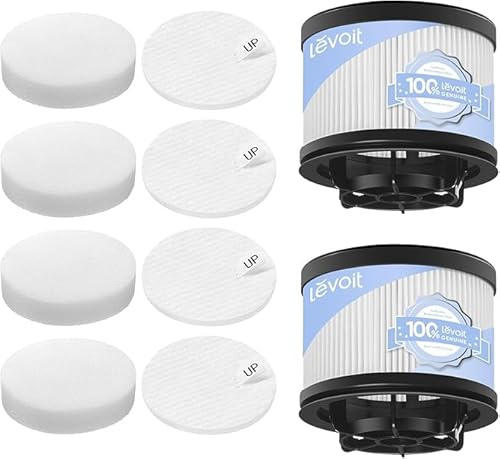 Levoit LSV-V202F-WUK, replacement HEPA filter for LVAC 300 cordless vacuum cleaner, white