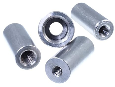 SECCARO Manicotto di riduzione M6 su M8, acciaio inox V2A VA A2, versione rotonda, due diverse filettature interne, 5 pezzi