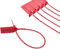 200 fascette di sicurezza in plastica rosse, fascette numerate per valigia, scatole, 25 cm (rosso, 200 pezzi)