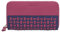 GlobeeCraft Cartera de Piel auténtica para Mujer, Azul con Detalles Fucsia, diseño Compacto y Colorido, con Monedero y Espacio para 4 Tarjetas, Ligera y Funcional