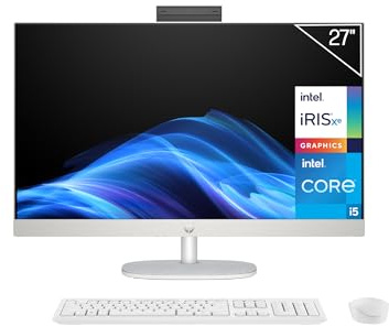 HP All-in-One 27-cr0110ns, PC Todo en Uno 27” FHD, Intel Core i5-1334U, 16GB RAM, 1TB SSD, Intel Iris Xe, Cámara HD, Wi-Fi, Teclado y Ratón Inalámbricos, Sin Sistema operativo, QWERTY Español