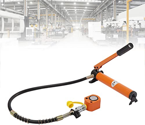 10T Hydraulic Ram Cylinder Jack Short Jack with CP-180 Hydraulic Hand Pump Low Profile Porta Power Ram Single-Acting Mini Jacks 0.43 Stroke for Bridges Building Machinery Industries