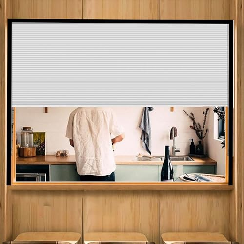 MLYAYE Tragbare Schiebetür für Servierfenster, Falttür für Herunterziehen ohne Bohren, Wabentür mit Aluminiumrahmen – ohne Bodenschiene(150x140cm/59x55'')