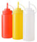 Lot de 3 bouteilles d'assaisonnement de sauce à presser en plastique pour moutarde, ketchup, huile, crème, miel et vinaigrette