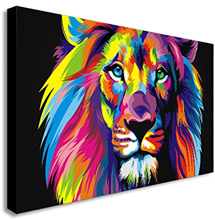 Leinwanddruck, abstrakter Löwe / Pop Art, verschiedene Größen, holz, A1 32X24inch