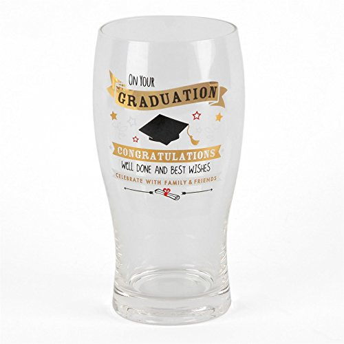 Graduation Gift - Sentiment Beer Glass Gift Boxed