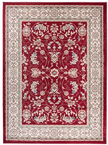 Carpeto Rugs Traditioneller Klassischer Teppich für Ihre Wohnzimmer - Rot Beige Creme - Perser Orientalisches Antik Ziegler Ornamente Top Qualität Pflegeleicht AYLA 200 x 300 cm Groß